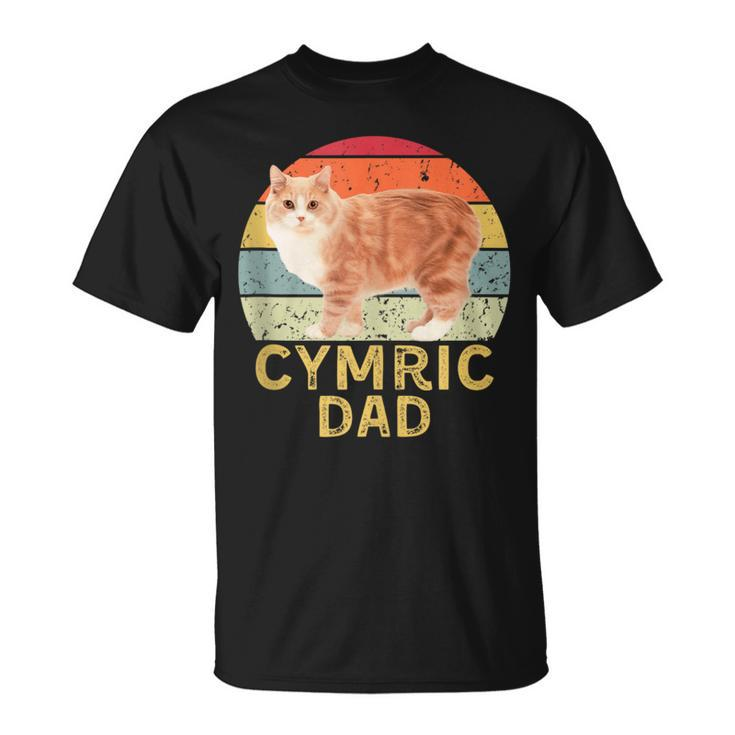 Cymric Cat Dad Retro Vintage Cats Lovers & Owners T-Shirt
