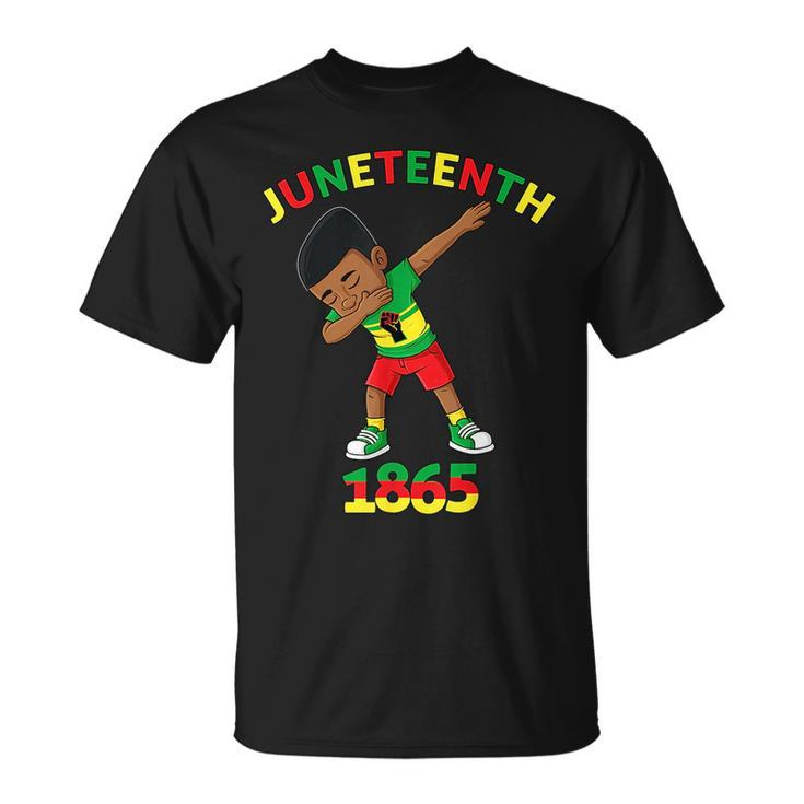 Dabbing Black King Junenth 1865 Brown Skin Boys Kids N  Unisex T-Shirt