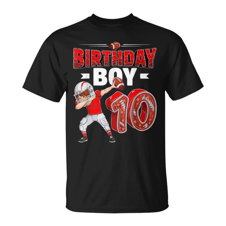 Dabbing Boy 10 Year Old American Football 10Th Birthday  Unisex T-Shirt