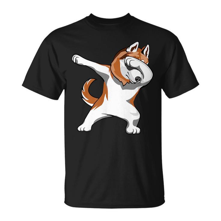 Dabbing Husky Huskies Dogs Pups Funny Unisex T-Shirt