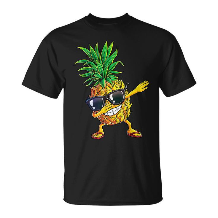 Dabbing Pineapple Sunglasses Aloha Beaches Hawaii Hawaiian T-Shirt