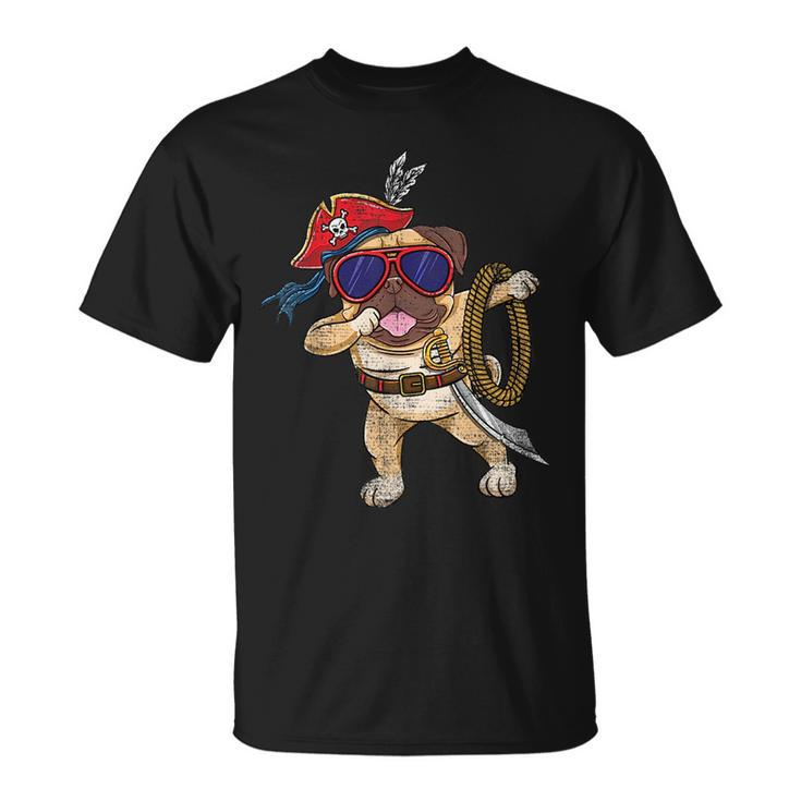 Dabbing Pirate Halloween Pug Vintage Gifts For Pug Lovers Funny Gifts Unisex T-Shirt