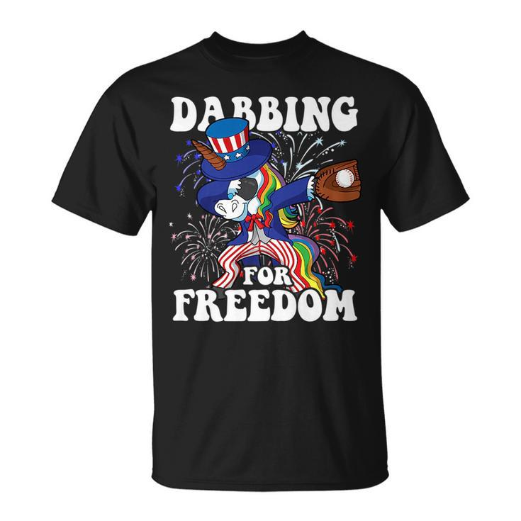 Dabbing Unicorn Baseball Uncle Sam 4Th Of July Usa Patriotic   Unisex T-Shirt