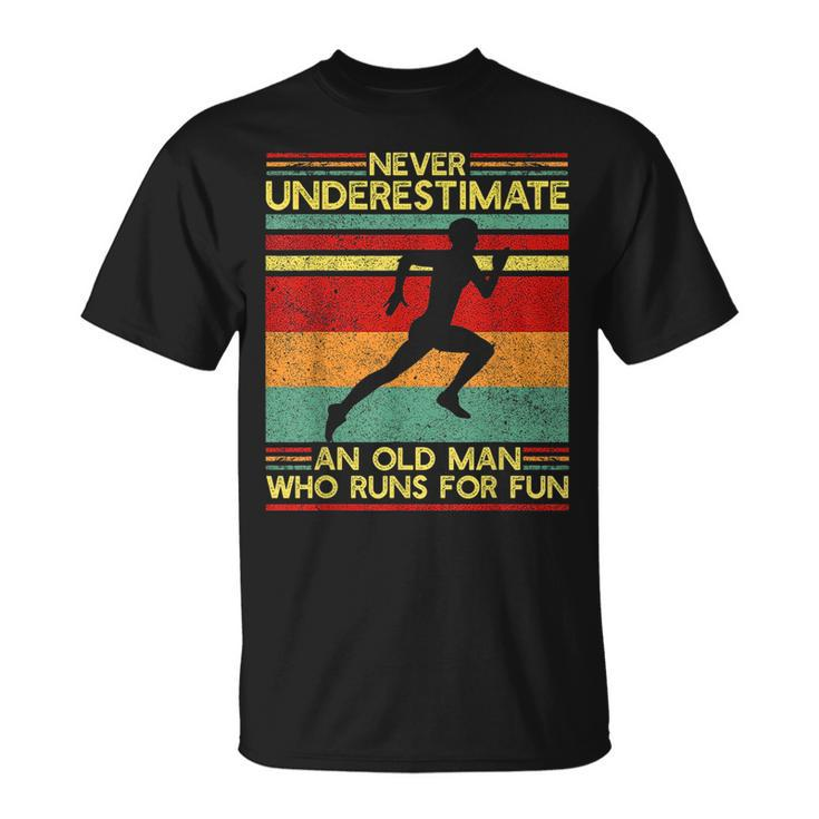 Dad Love Never Underestimate An Old Man Who Runs For Fun Unisex T-Shirt