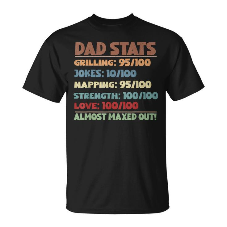 Dad Stats Gamer Dad Rpg Video Game Lover Fathers Day Gaming  Unisex T-Shirt