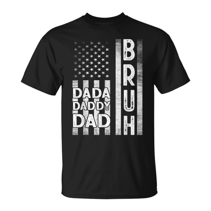 Dada Daddy Dad Bruh  American Flag Fathers Day 2022 Unisex T-Shirt