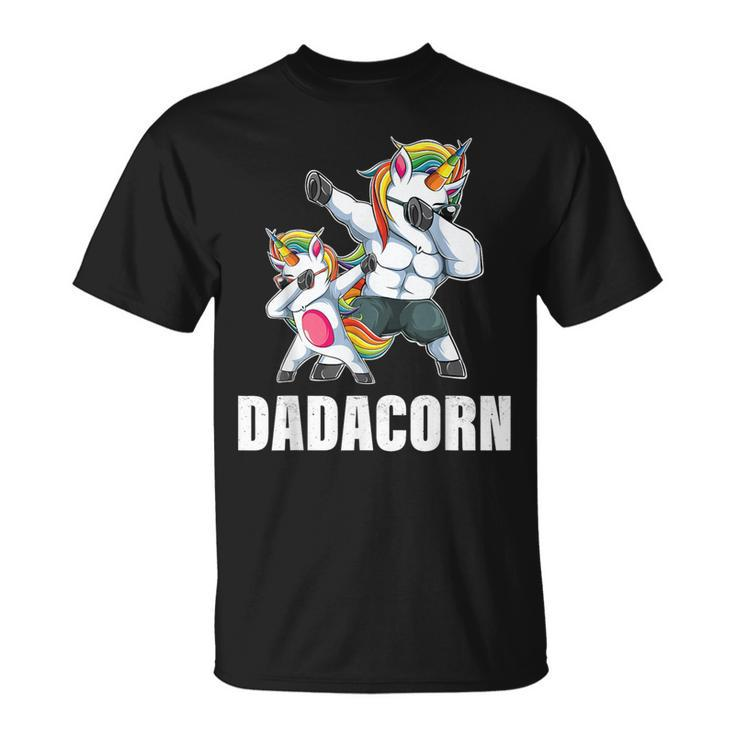Dadacorn Dadicorn Daddycorn Unicorn Dad Baby Fathers Day T-Shirt