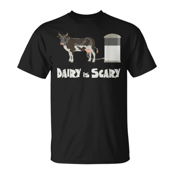 Dairy Is Scary | Vegan Design | Cow In Factory Farming  Unisex T-Shirt