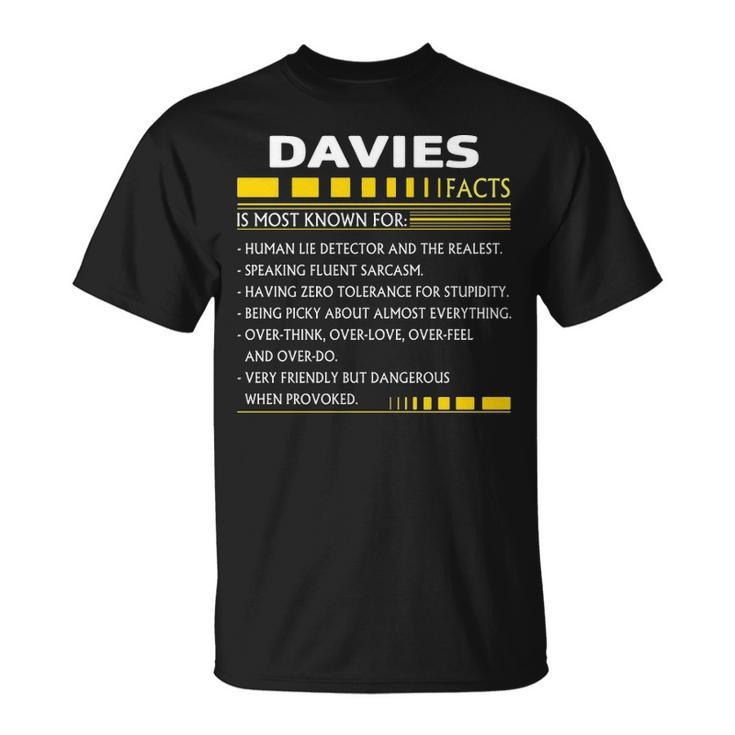 Davies Name Gift Davies Facts Unisex T-Shirt