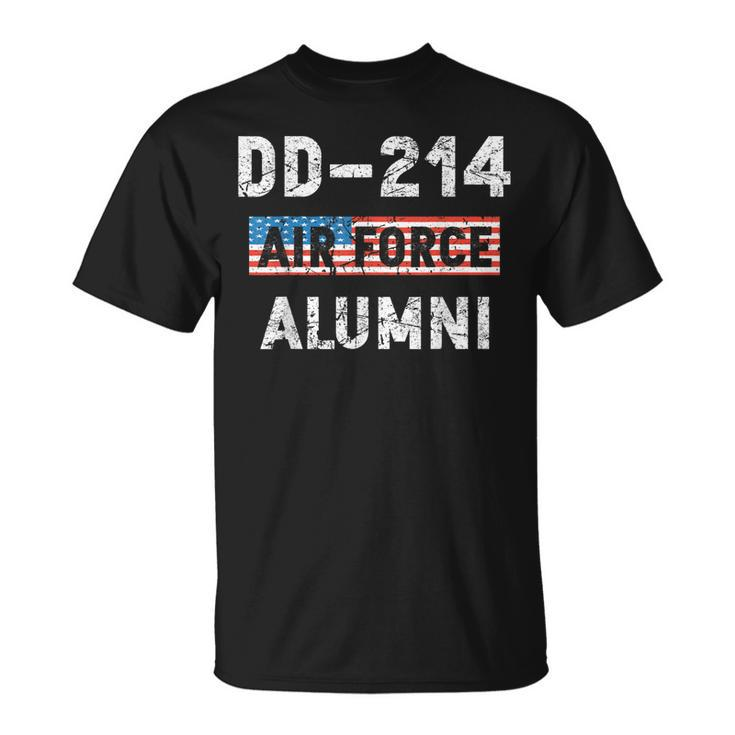 Dd214 Air Force Alumni Veteran American Flag Military Gift  Unisex T-Shirt