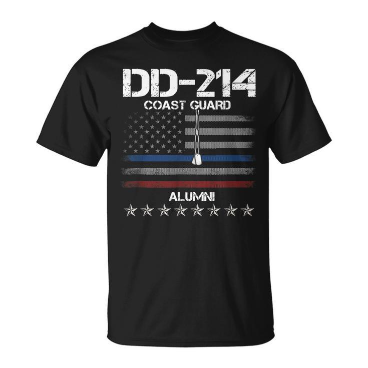 Dd214 Us Coast Guard Alumni American Flag Vintage Unisex T-Shirt