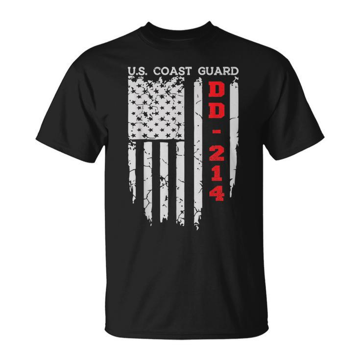 Dd214 Us Coast Guard Alumni  Uscg American Flag Unisex T-Shirt