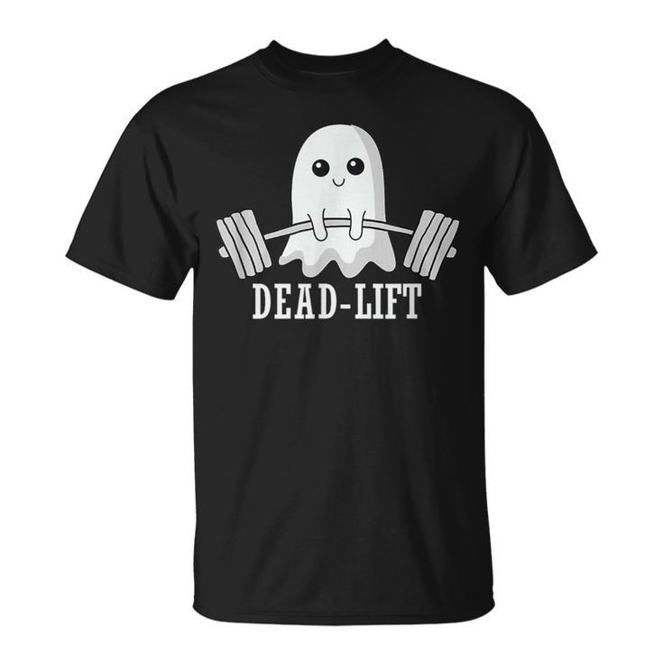 Dead Lift Ghost Halloween Ghost Gym Weightlifting Fitness T-Shirt
