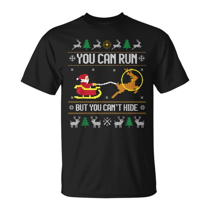 Deer Hunting Santa Claus Hunter Hunt Ugly Christmas Sweater T-Shirt