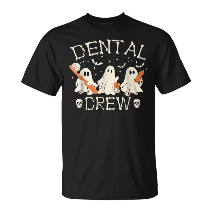 Dental Crew Boo Th Dentist Hygiene Retro Halloween T-Shirt