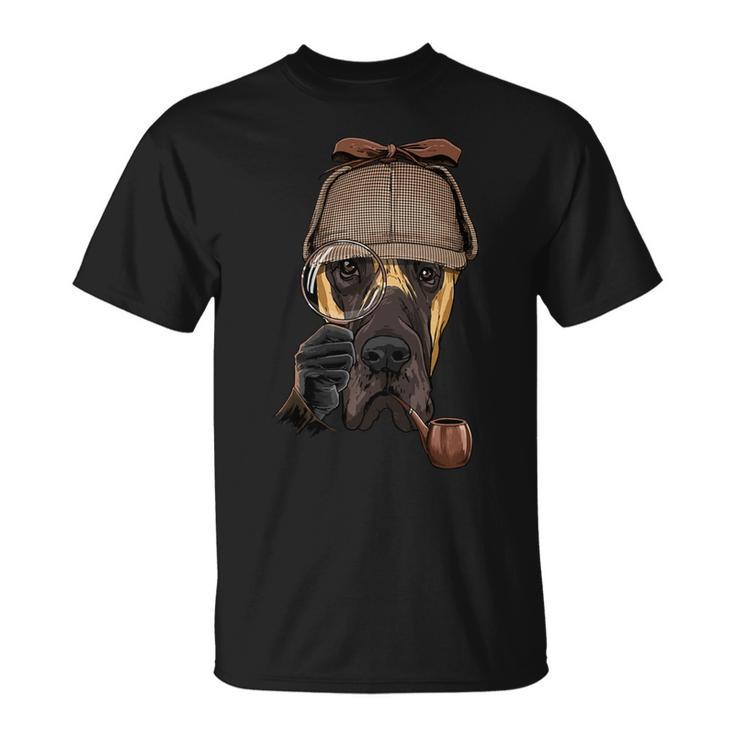 Detective Great Dane Spy Investigator Puppy Animal Dog Lover Unisex T-Shirt