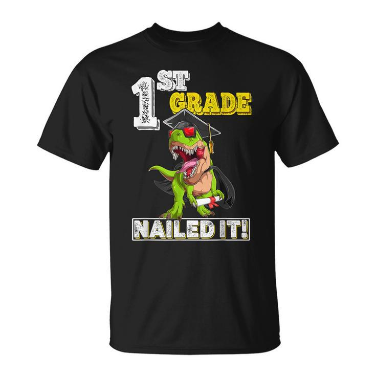 Dinosaur Graduation Hat First Grade Nailed It Class Of 2034 Unisex T-Shirt