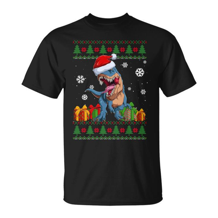 Dinosaur Lovers Dinosaur Santa Hat Ugly Christmas Sweater T-Shirt