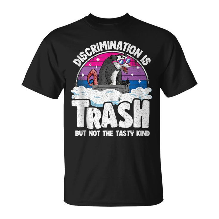 Discrimination Is Trash Opossum Bisexual Pride Bi Pride  Unisex T-Shirt