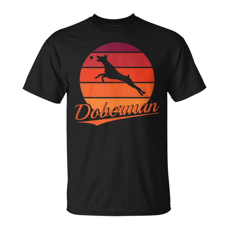 Doberman Pinscher Retro Sunset Dog Pet Lover  Unisex T-Shirt