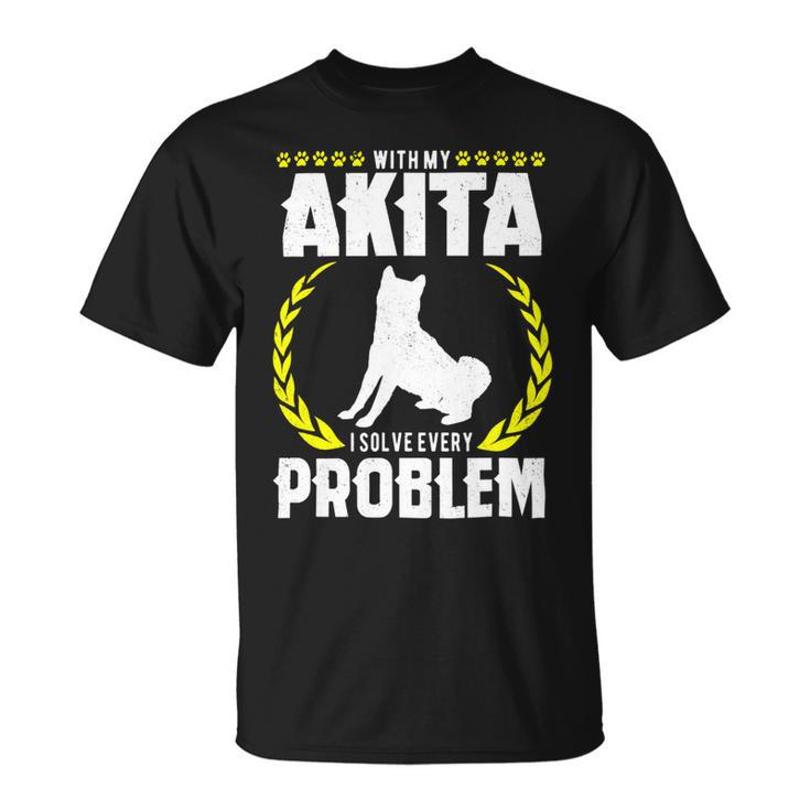 Dog Akita Vintage Akita Dog Shirt Dog Mom Gift Dog Dad Akita Lover 3 Unisex T-Shirt