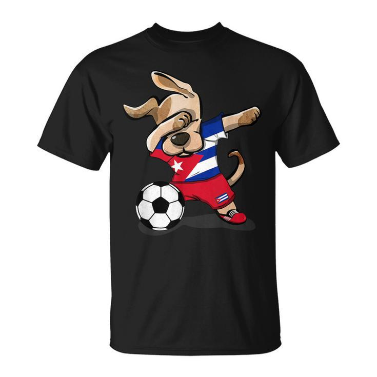 Dog Dabbing Soccer Cuba Jersey Cuban Football T-Shirt