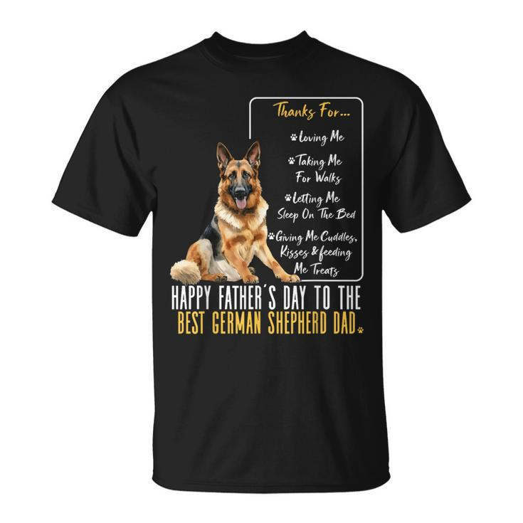 Dog Dad Happy Fathers Day To The Best German Shepherd Dad  Unisex T-Shirt