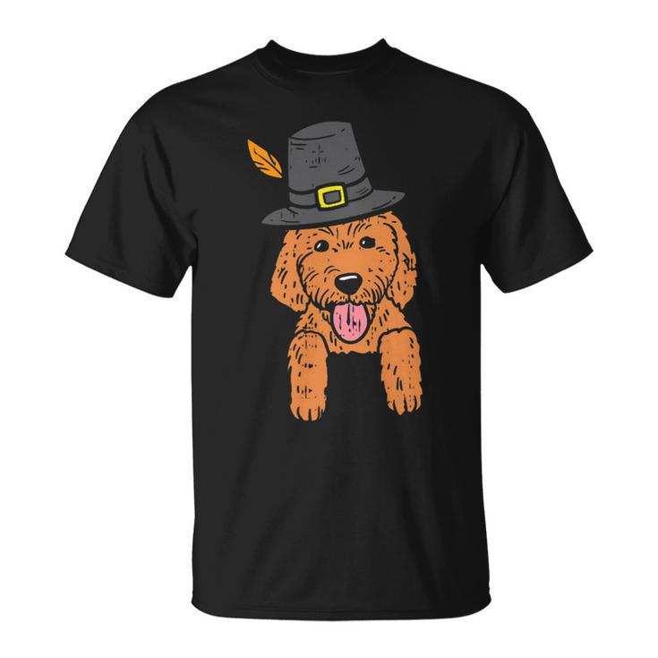 Dog Goldendoodle Pocket Pilgrim Goldendoodle Dog Lover Cute Thanksgiving Gift Unisex T-Shirt