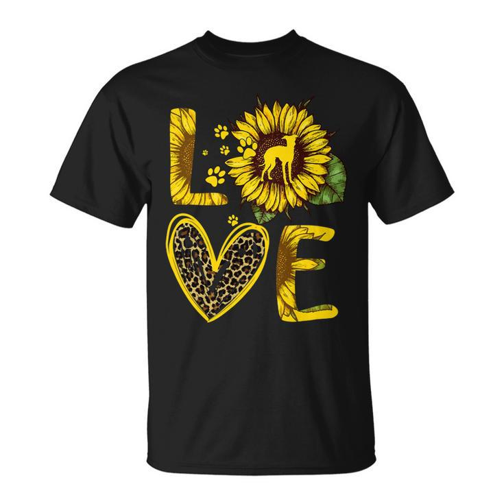 Dog Grayhound Love Greyhound Sunflower For Dog Lover Unisex T-Shirt