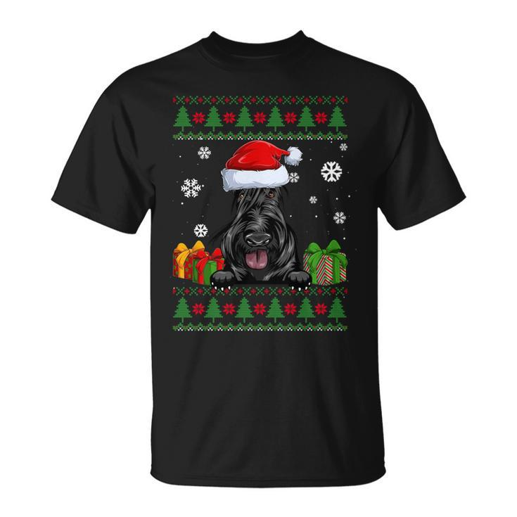 Dog Lovers Scottish Terrier Santa Hat Ugly Christmas Sweater T-Shirt