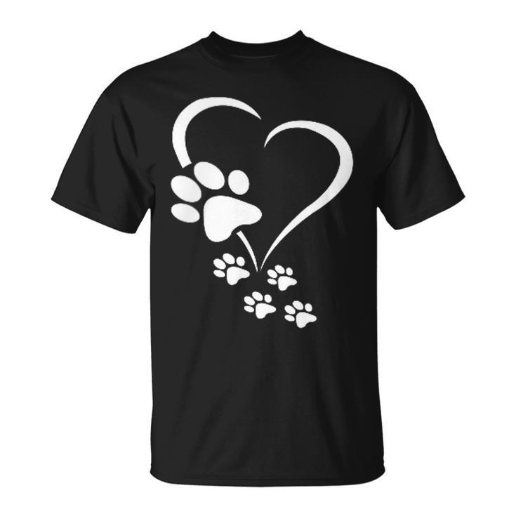 Dog Paw Heart Dog Paws Hearts Dog Paw - Dog Owner  Unisex T-Shirt