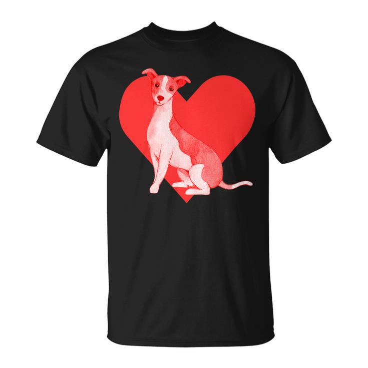 Dog Red Heart Italian Greyhound Unisex T-Shirt