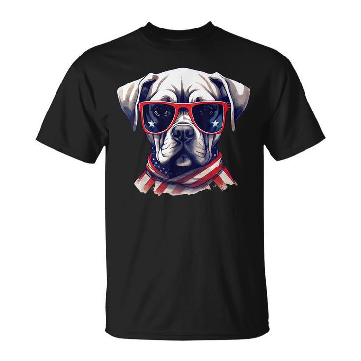 Dog Sunglasse American Flag Funny Fathers Day & 4Th Of July Unisex T-Shirt