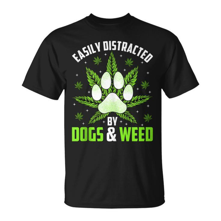 Dogs And Weed Dad Mom Dog Lover Cannabis Marijuana  Gift For Women Unisex T-Shirt