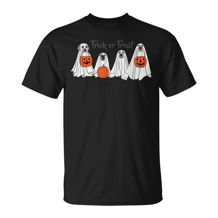 Dogs In Ghost Costume Trick Or Treat Halloween T-Shirt