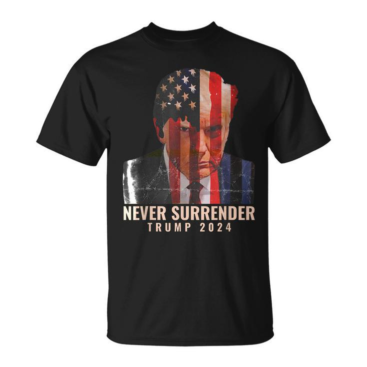 Donald Trump Never Surrender President 2024 Trump Shot T-Shirt