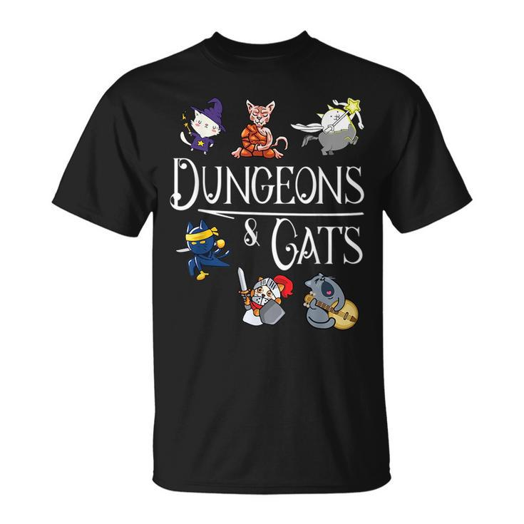 Dungeons And Cats Funny Dragon Cat Kitten Lover Kitty Gift Unisex T-Shirt
