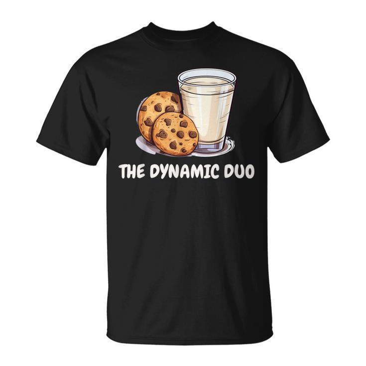 The Dynamic Duo Cookies And Milk Cute Friends Graphic T-Shirt