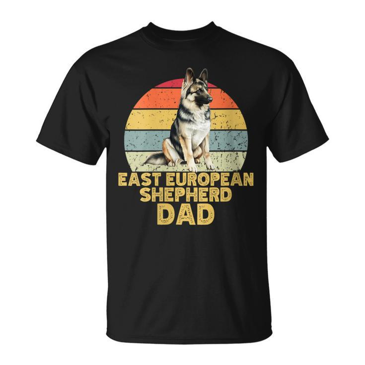 East European Shepherd Dog Dad Retro Dogs Lover & Owner T-Shirt