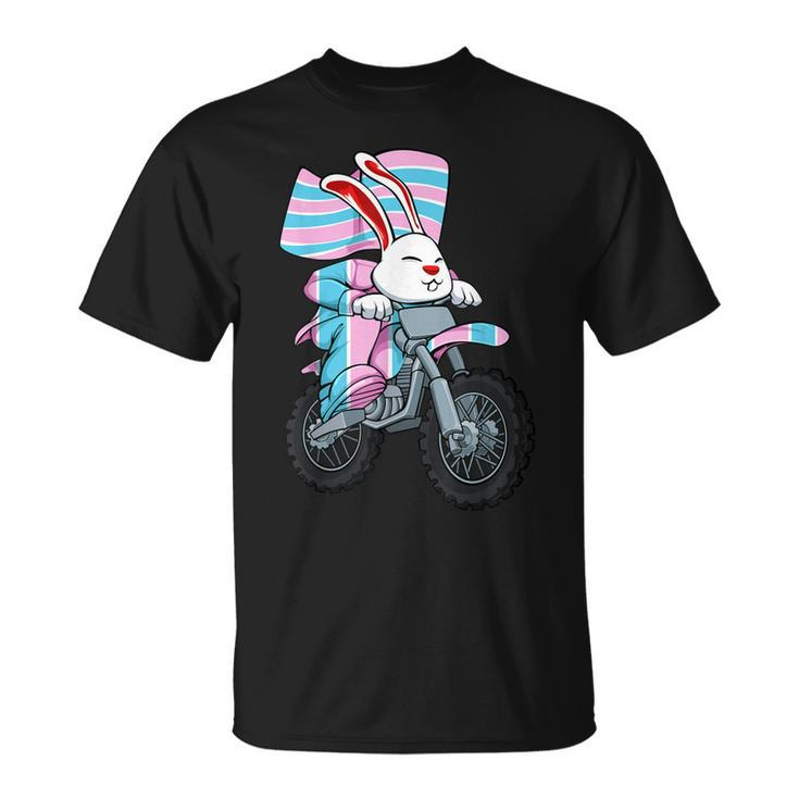 Easter Bunny Ridng Motorcycle Lgbtq Transgender Pride Trans Unisex T-Shirt