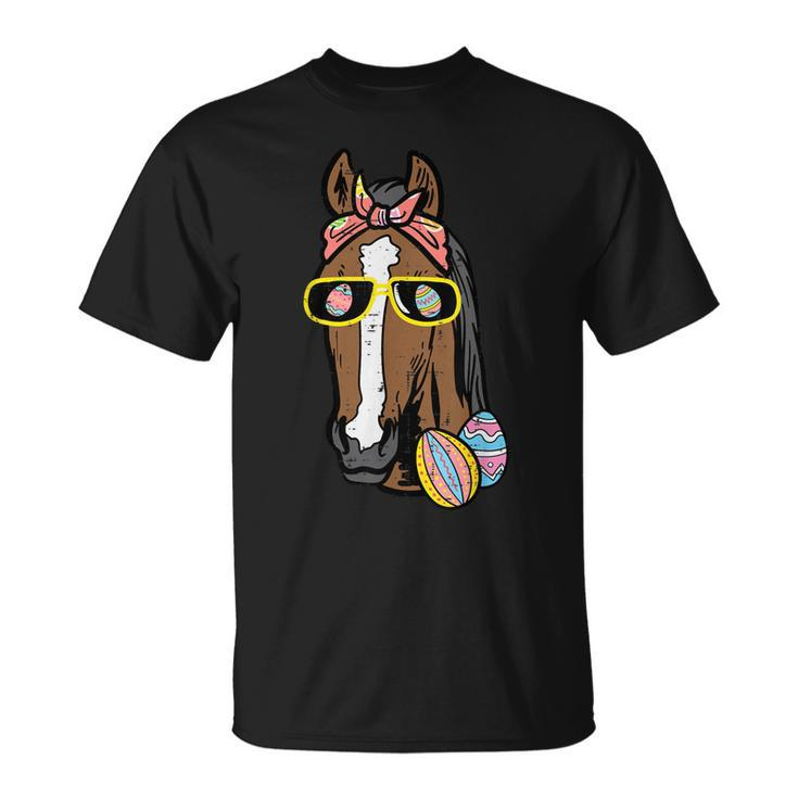 Easter Horse Face Cowgirl Equestrian Women Girls Kids N Unisex T-Shirt