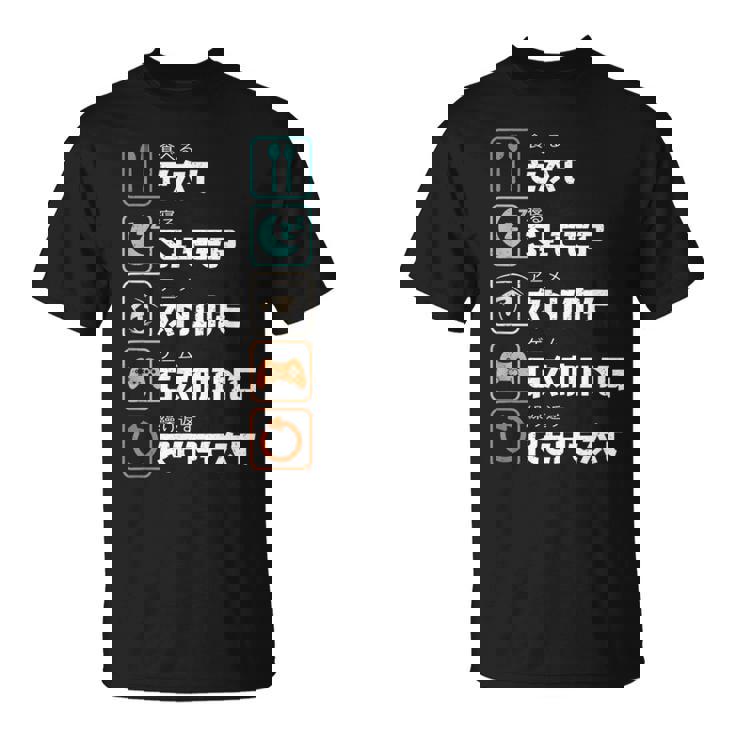 Eat Sleep Anime Gaming Repeat Funny Otaku Gamer  Unisex T-Shirt
