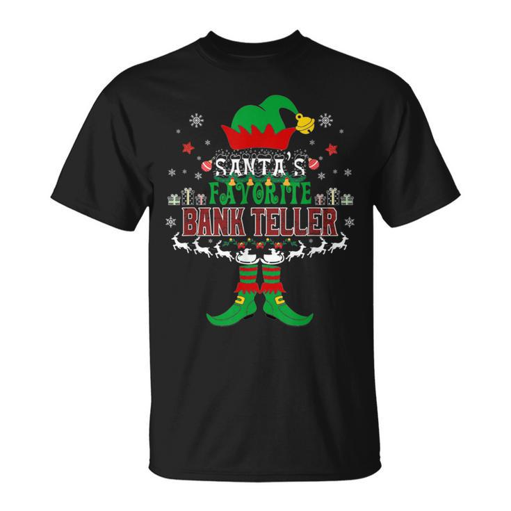Elf Xmas Santa's Favorite Bank Teller Ugly Sweater T-Shirt