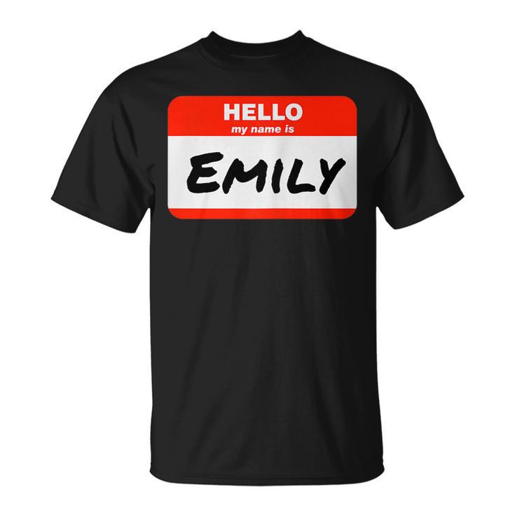 T-Shirt Personnalisé Prénom Emelyn - Coupe Classique - Manches Double Couture - Cadeau Original Pour Anniversaire, Famille