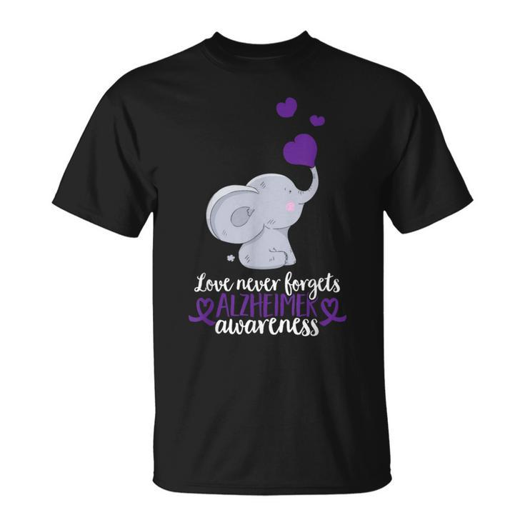 End Alz Love Never Forgets Alzheimer Awareness T-Shirt