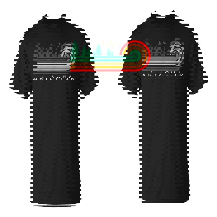 Evergreen Vintage Stripes Akiachak Alaska T-Shirt