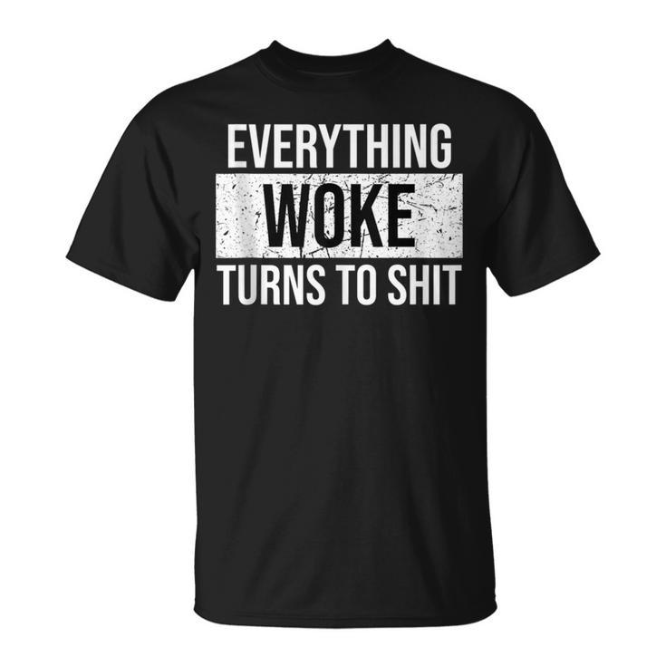 Everything Woke Turns To Shit TanksI'm Awake But Not Woke T-Shirt