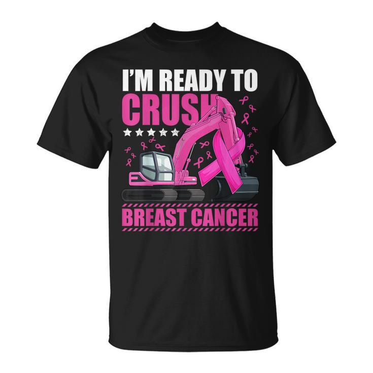 Excavator Crush Breast Cancer Awareness Pink Ribbon Boys T-Shirt