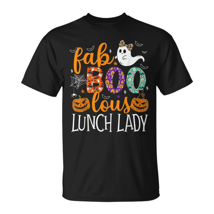 Fab Boo Lous Lunch Lady Cute Ghost Pumpkin Halloween T-Shirt