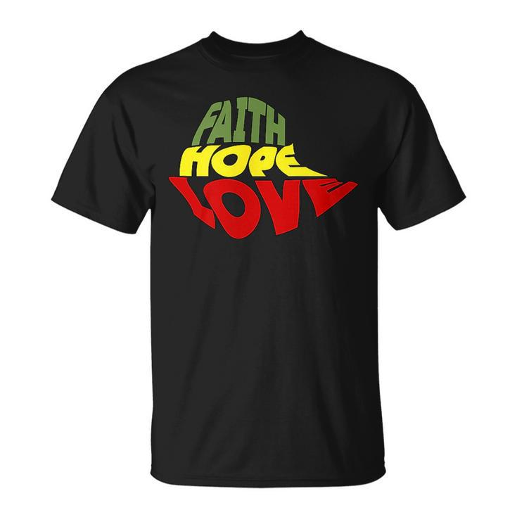 Faith Hope And Love On Ethiopian Map Trendy Unisex T-Shirt